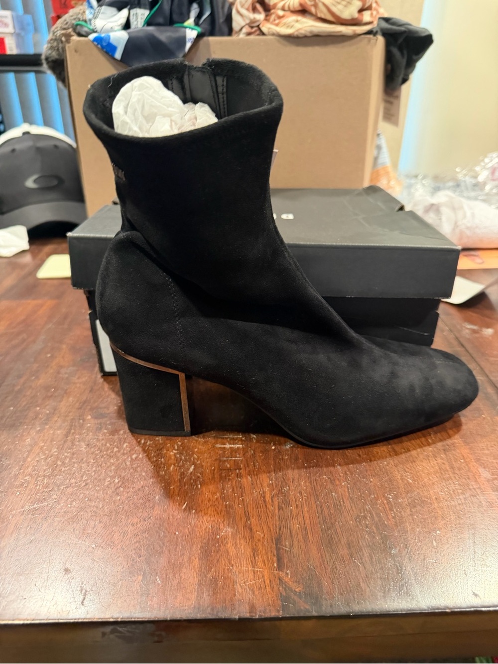 DKNY Women’s Cavale Heeled Boots Black Suede Size 11 M US